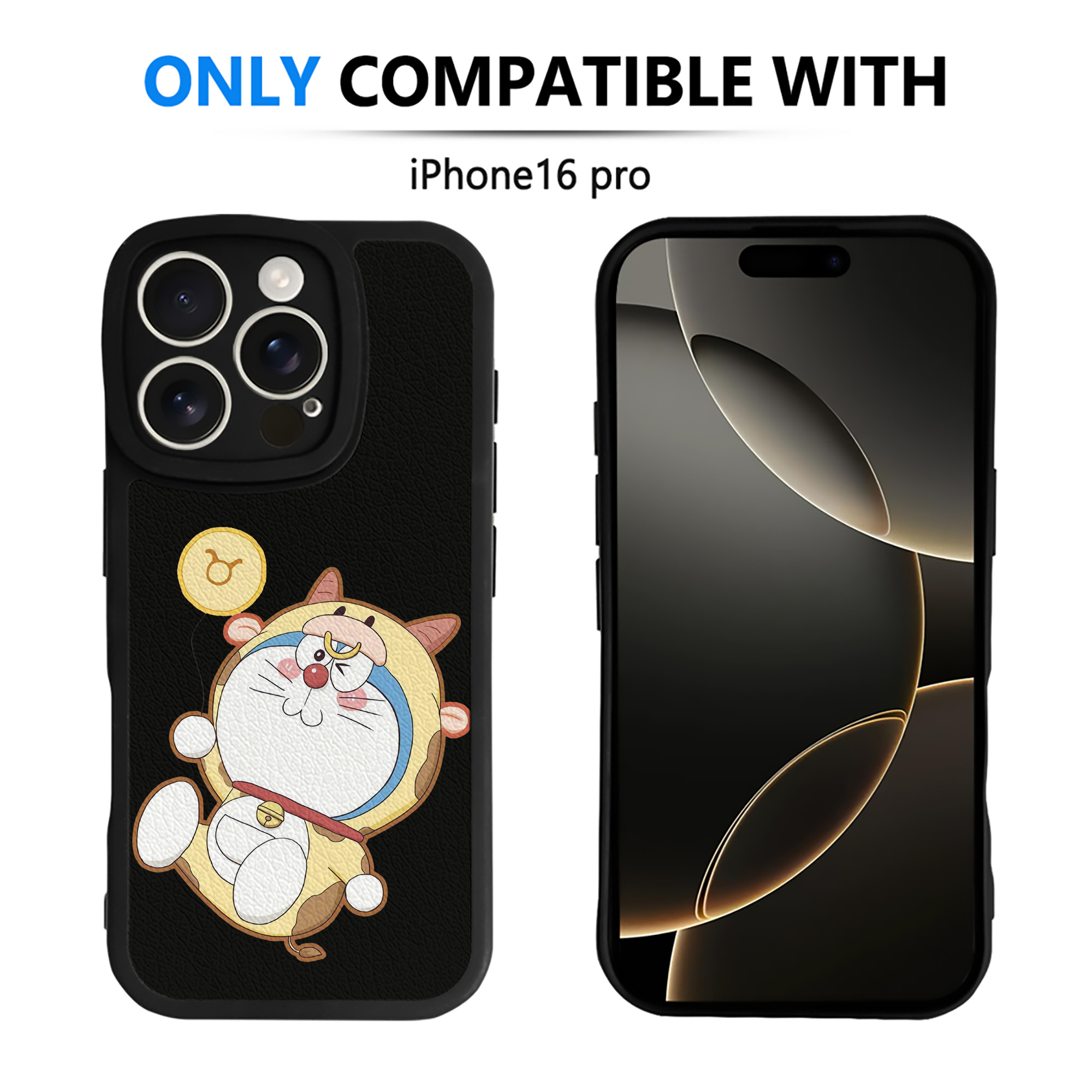 （画像用） ドラえもん Doraemon 【iPhone 16シリーズ対応】シリコンスマホケース（レザー調） 材質：シリコン